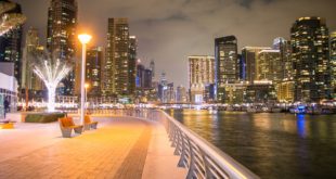 city buildings with lights